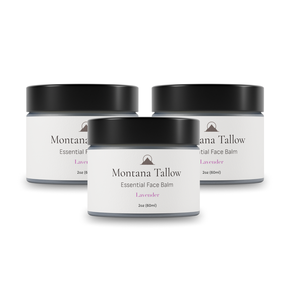 Montana Tallow Essential Face Balm, three jars